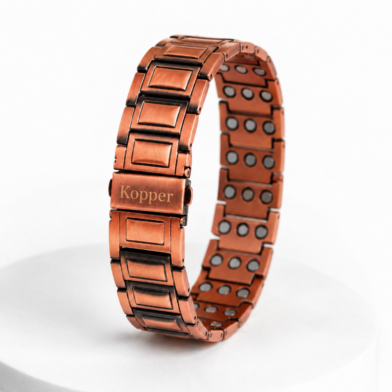 Solid copper magnetic bracelet with triple magnets